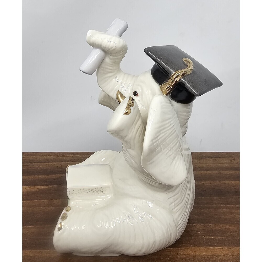 Lenox Best Of The Class Porcelain Graduation Elephant Figurine 4.5" Diploma - Picture 4 of 8